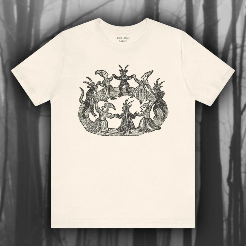 Witches And Wizards Ii, Woodcut Shirt, Occult Art T-Shirt, Black Magic